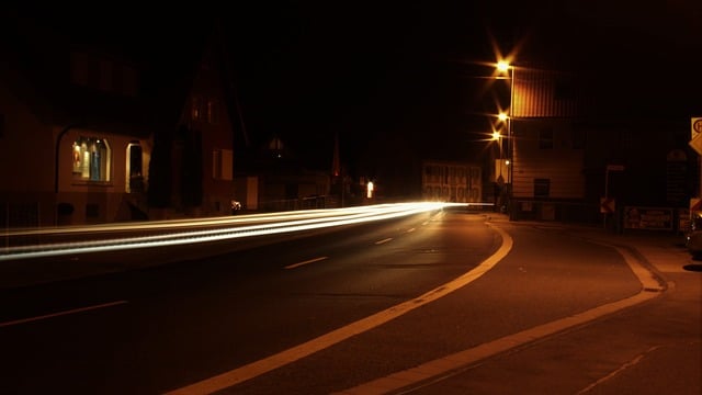 Free long exposure night road illustration