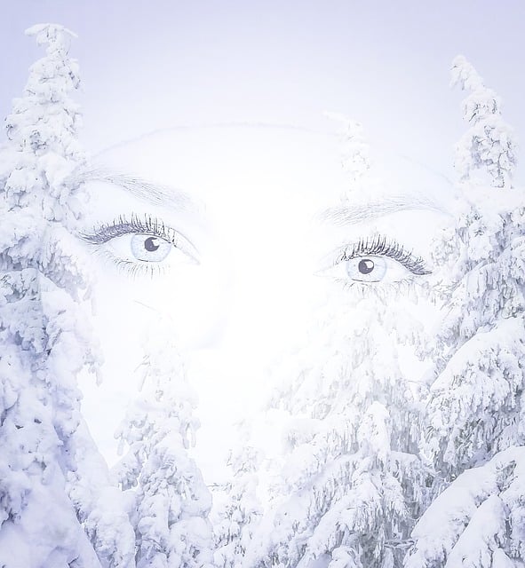 Free eyes woman winter illustration