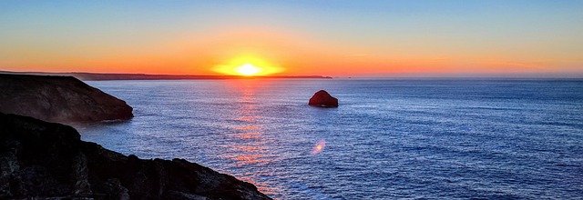 Cornwall, Kust, Zeegezicht, Horizon