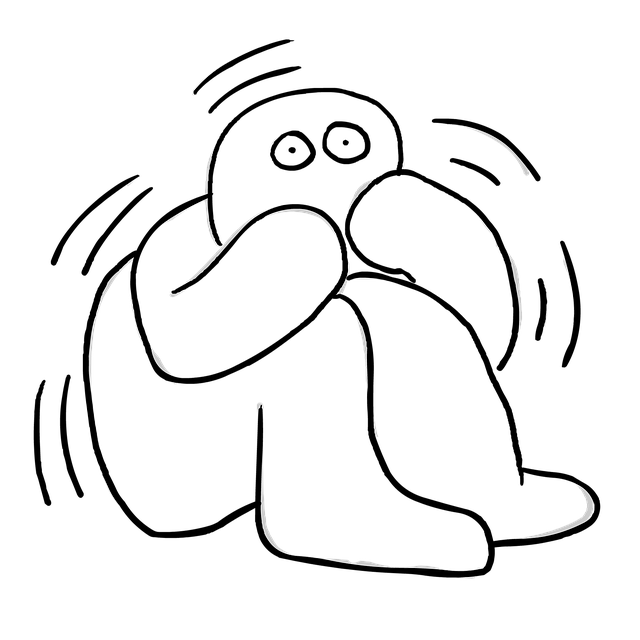Free fear i'm afraid sitting illustration
