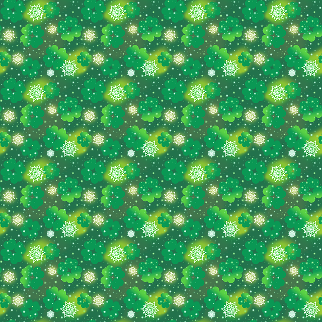 Free 4-leaf clover star glitter illustration