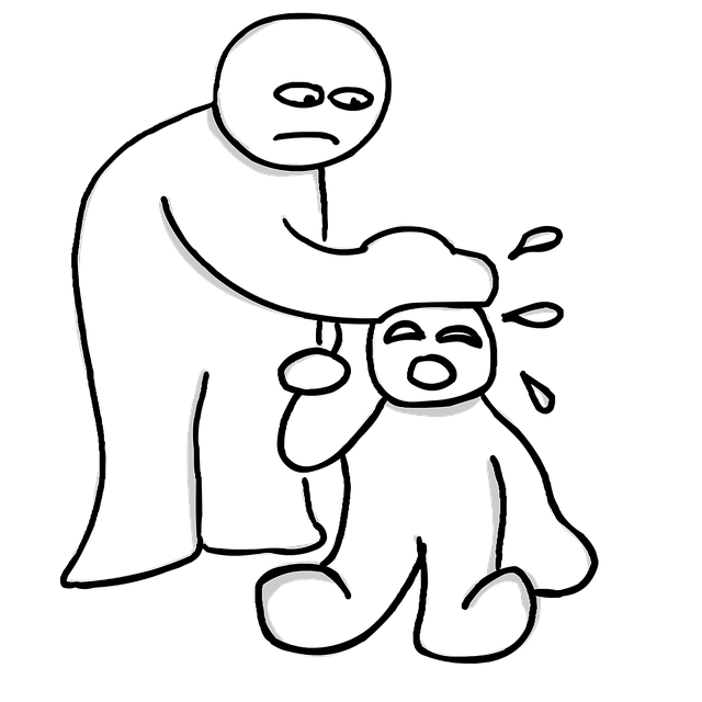 Free sympathy crying baby illustration