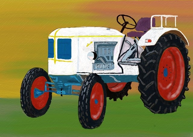 Free tractor agriculture commercial vehicle illustration