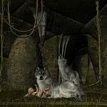 wolf, baby, elf
