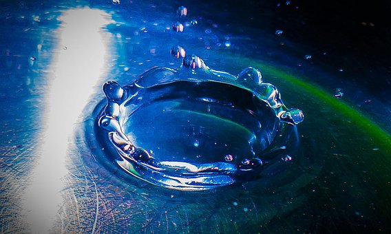Spritzwasser, Das Wasser, Splash, Blau