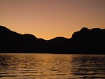 sleeping woman, sunset, nature