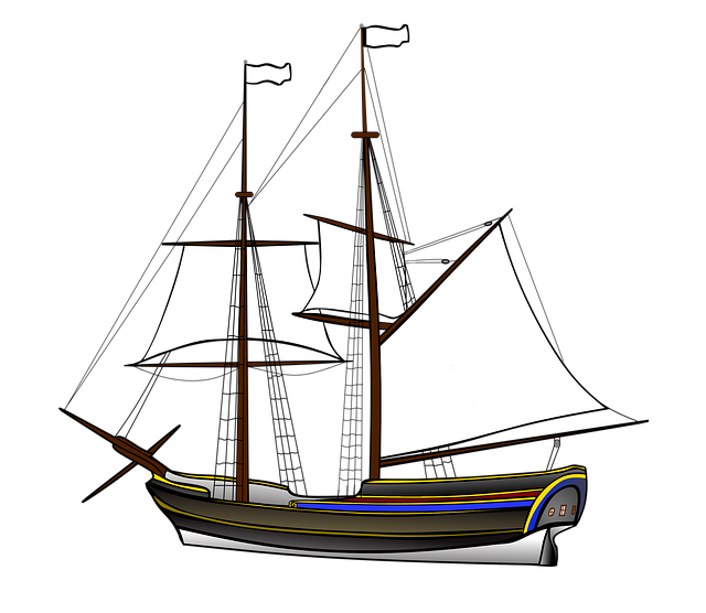 Schip, Matroos, Hout, Masten, Zeil