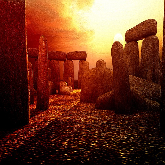 Free historical nature sunset illustration