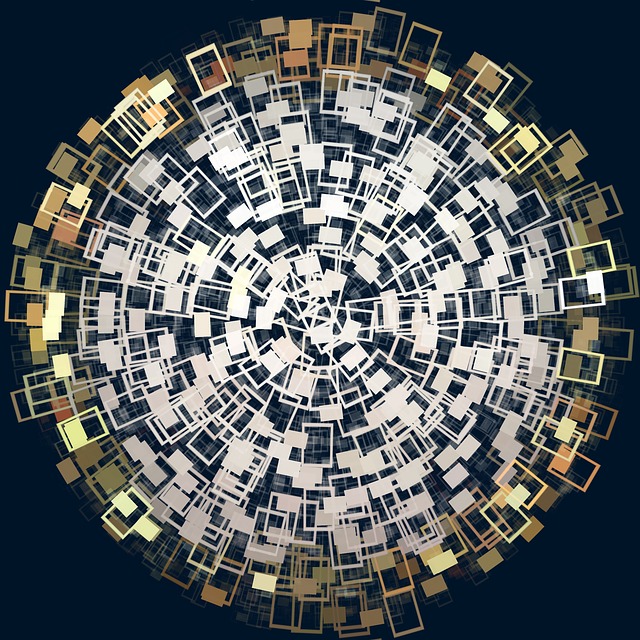 Free abstract circle square illustration