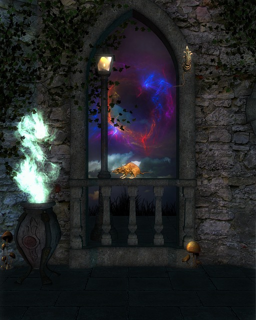 Free magic fantasy night illustration