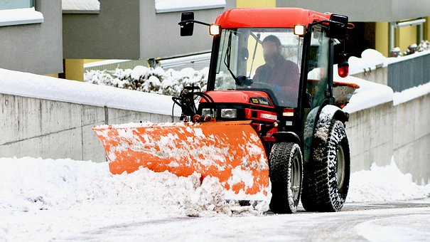 Sne Pløjning, Plov, Traktor, Sne, Vinter