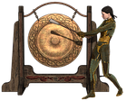 girl, gong, warrior