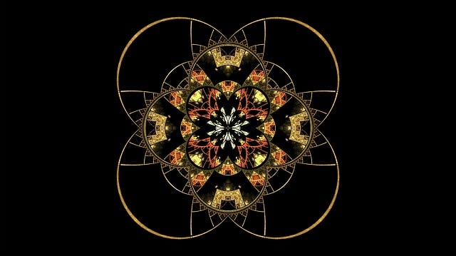 Free fractal stained glass ornate illustration