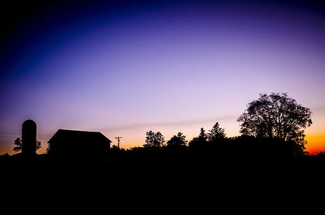 Free Farm Sunset Farm photo and picture