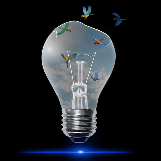 Free lamp blue light bulb illustration
