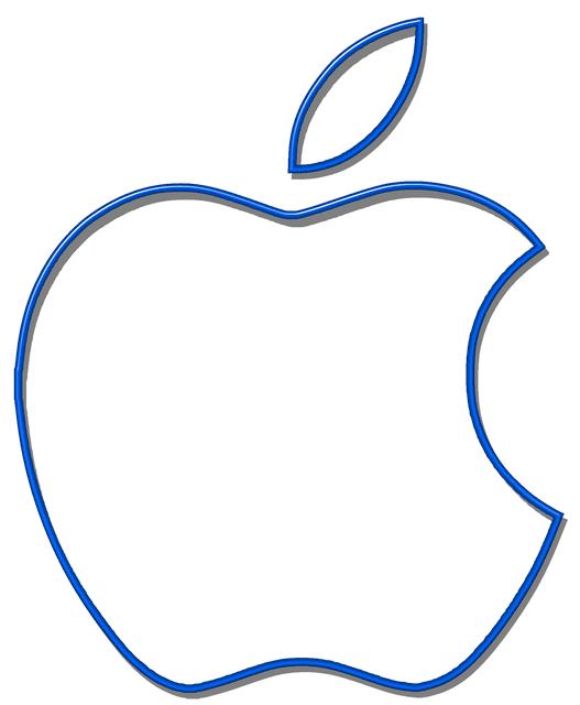 Free apple blue silhouette illustration