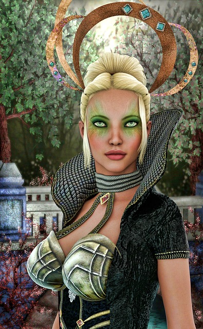 Free woman magic sci-fi illustration