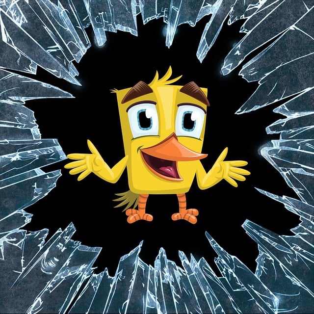 Free debris shine funny chick illustration