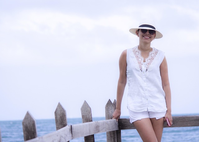 Vrouw, Zee, Surfen, Strand, Horizon