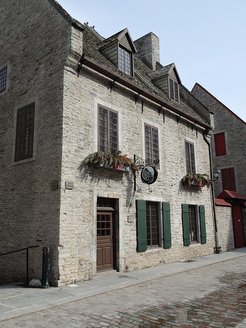 Historisk, Gammel, Hus, Sten, Quebec