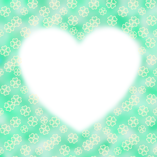 Free heart 4-leaf clover green illustration