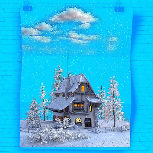 Free attach snowy winter illustration