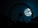 ferris wheel, night, silhouette