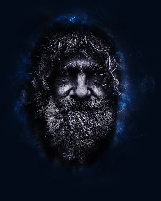 Free old man homelessness poverty illustration
