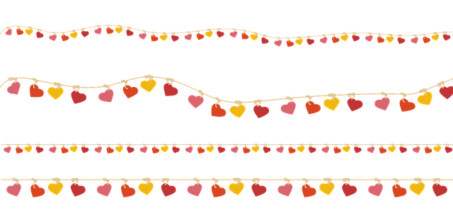 Free chain hearts valentine illustration
