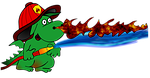 cartoon, dragon, fire fighter