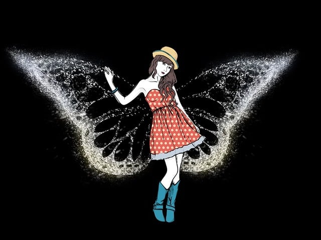 Free butterfly butterfly woman young woman illustration