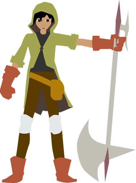 Free Warrior Man With A Halberd vector and picture