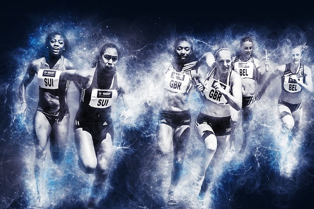 Free runner athlete sprint illustration
