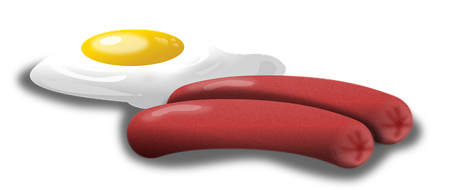Free eggs sausages food illustration
