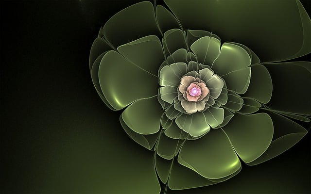 Free fractal flower green illustration