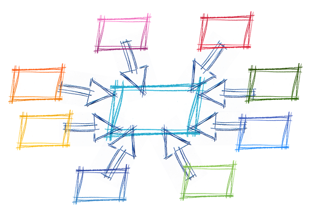 Free network rectangle rings illustration