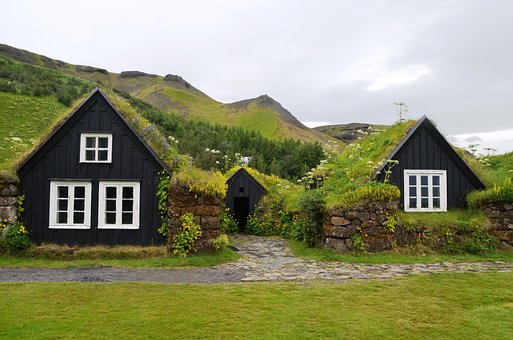 Skogar, Museum, Island, Græstag, Huse