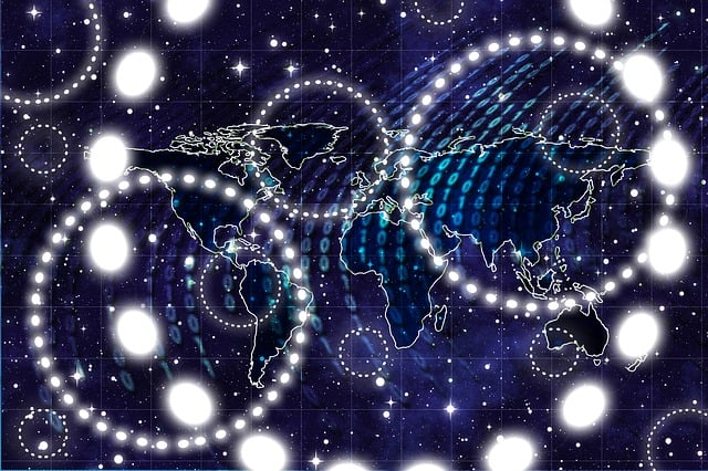 Download free HD stock image of Continents Stars Free continents stars networks illustration