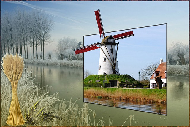 Free mill damme wind mill illustration