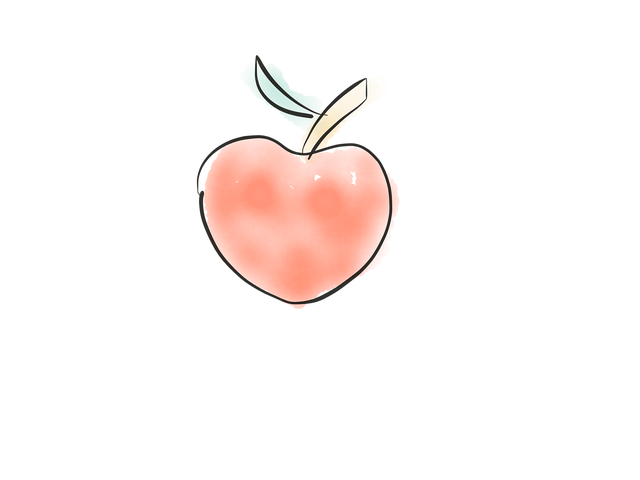 Apfel, Gekritzel, Obst, Skizzieren