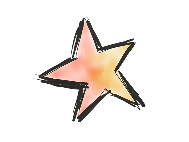 Estrela, Rabisco, Esboço, Desenho À Mão