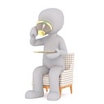 white male, 3d model, isolated