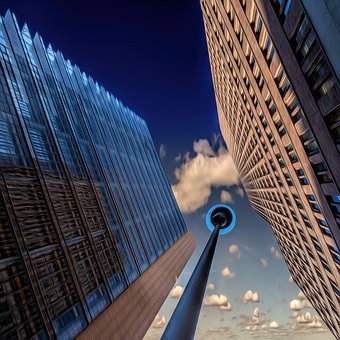 Hochhaus, Laterne, Stadt, Architektur