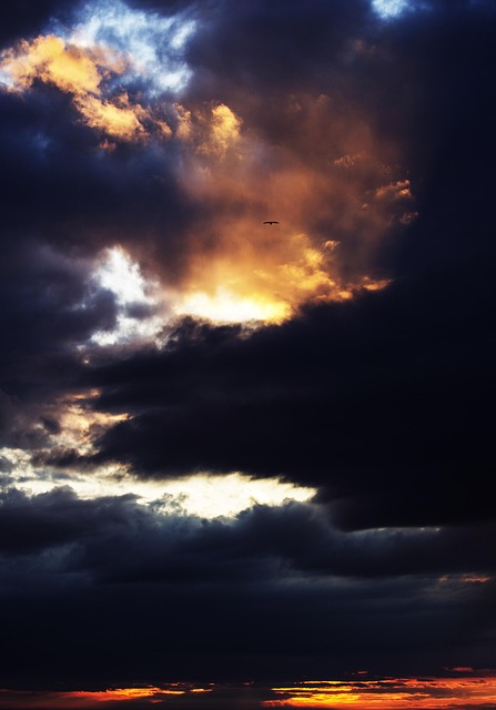 Pôr Do Sol, Nuvens, Céu, Céu Da Noite