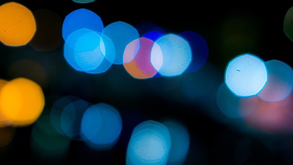 Bokeh, Verwischen, Blau, Gelb, Ruhe