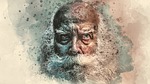 the old man, beard, texture