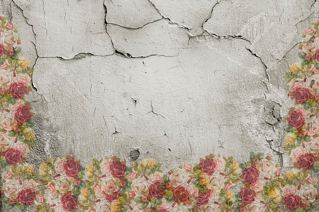 Free roses wall cracks illustration
