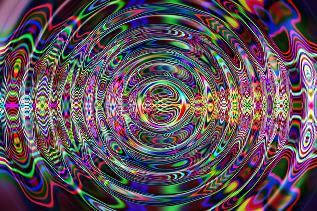 Free waves line multicoloured illustration
