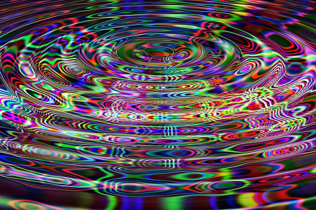 Free waves line multicoloured illustration