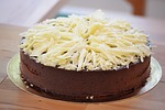 dark chocolate cake, plated dessert, gourmet